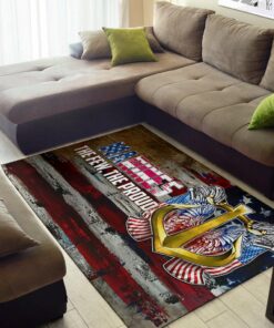 Vintage US 4th Of July Independence Day Marines Golden Ancor The Few The Proud Area Rug