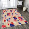 4th Of July Gift And Balloon Pattern American Independence Beige Color Rug