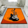 Electric Guitar With Butterflies Where Words Fail Music Speaks Rug