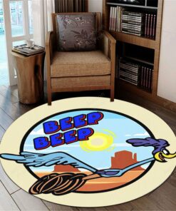 Alternative view of Beep Beep Rat Rod Hot Rod Round Mats