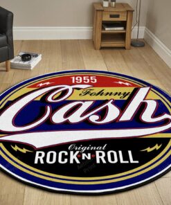 Original Rock And Roll 1955 Hot Rod Area Round Rug