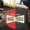 Rat Piss Race Fuels Hot Rod Round Rug