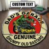 Genuine Grumpy Old Bastard Rat Fink Hot Rod Round Rug