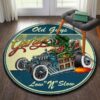 Old Guys Garage Low And Slow Round Rug