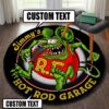 Personalized Name Hot Rod Garage Round Mat