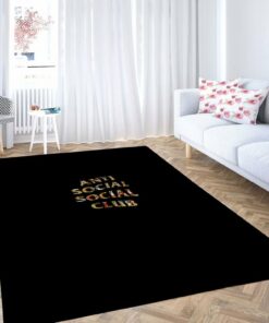 Alternative view of Deep Black Background Pop Art Anti Social Social Club Rug