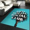 Blue Background Christmas Anti Social Social Club Rug