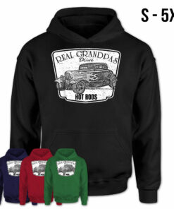 Alternative view of Real Grandpas Drive Hot Rods Classic Car T Shirt