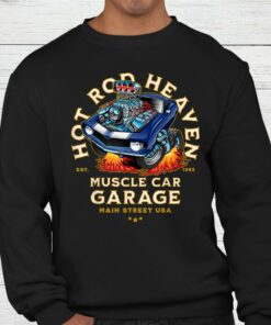 Hot Rod Heaven Muscle Car Garage USA Main Street T-Shirt