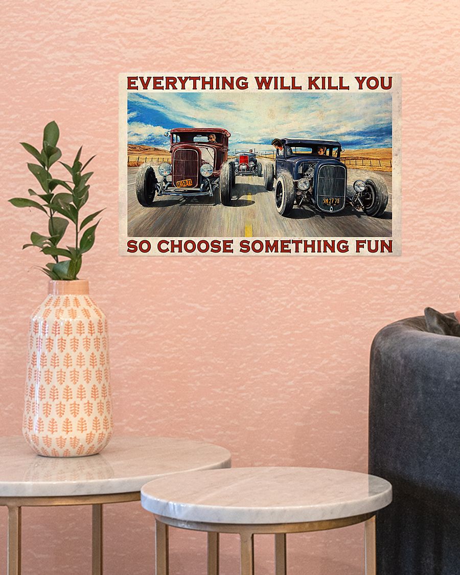 Cartello Metallo Umoristico “Everything Will Kill You So Choose Something Fun” – Decorazione Da Parete 20x30 Cm Per Interni/Esterni