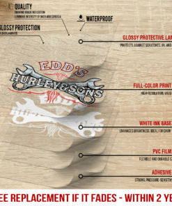 Alternative view of Personalized Wrench Hot Rod Pinstripe Vinyl Decals For Car Door