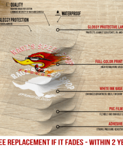 Alternative view of Personalized Speed Shop Hot Rod Woodpecker Vinyl Stickers