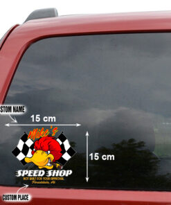 Hot Rod Duck Speed Shop Custom Vinyl Decal For Car Door Set 2 Pcs