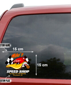 Custom Hot Rod Duck Lowbrow Door Art Vinyl Decals Set 2 Pcs