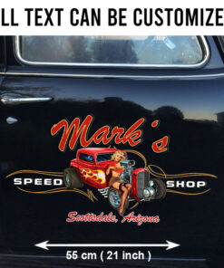 Pinup Girl Spark Plug Hot Rod Pinstripe Decals For Cars Set 2 Pcs