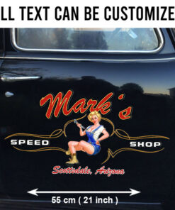 Personalized Pinup Girl Spark Plug Hot Rod Pinstriping Set 02 Vinyl Decals