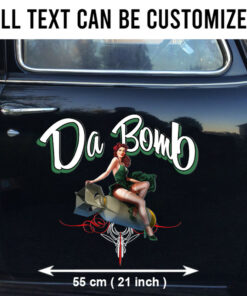 Personalized Hot Rod Pinup Girl Bomber Pinstriping Set 02 Vinyl Stickers