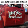 Vintage Hot Rod Garage Door Art Pinstripe Lettering For Car Set 2 Pcs