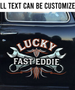 Personalized Wrench Hot Rod Pinstripe Vinyl Decals For Car Door Set 2 Pcs