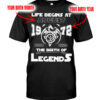 Personalized Birthday Shirts For Adults The Birth Of Legends