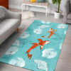 Waterlily Koi Fish Rug in Turquoise