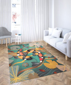 Koi Fish In WaterGarden Rug Photographic Koi Fish Rug