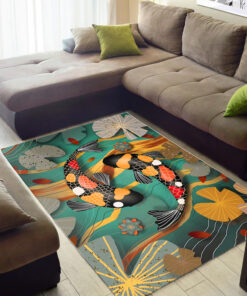 Koi Fish In WaterGarden Rug Photographic Koi Fish Rug
