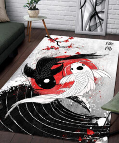 Yin-Yang Pattern Koi Fish Rug
