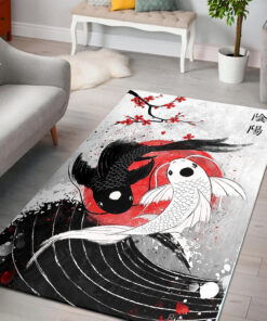 Yin-Yang Pattern Koi Fish Rug