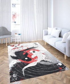 Yin-Yang Pattern Koi Fish Rug