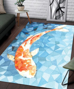 Geometric Koi Fish Rug