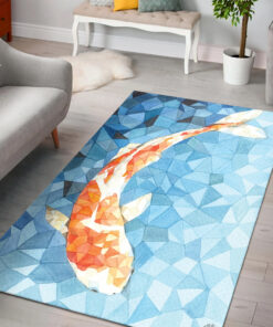 Geometric Koi Fish Rug