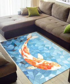 Geometric Koi Fish Rug
