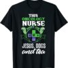 Christian Oncology Nurse Jesus Dogs & Tea Oncology Nurse T-Shirt