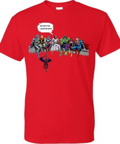 Jesus Superheros Christian T-Shirt, and That's How I Saved The World Funny Spiderman Below