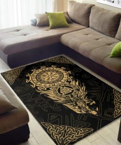 Traditional Warrior Viking Tribal Norse Viking Area Rugs Decor for Bedroom, Living Room Full Size