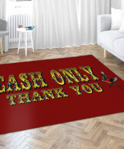 Cash Only Thank You Area Rug For Tattoo Shop