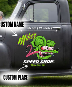 Personalized Speed Shop Rat Fink Face Vinyl Stickers