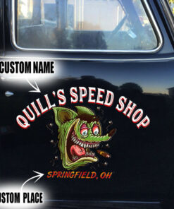 Fink Face Ratrod Window Car Art Decals Set 2 pcs