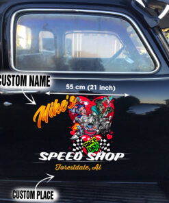 Fink enstein and his Bride Large Hotrod Car Decals