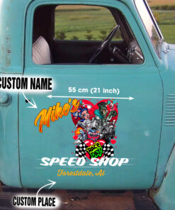Fink enstein and his Bride Large Hotrod Car Decals