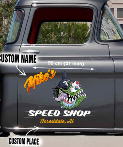 Rat Fink Vinyl Wrapped Door Art For Hot Rod Cars