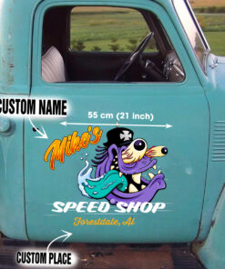 Vinyl Lettering Door Art Rat Fink For Hot Rod Cars
