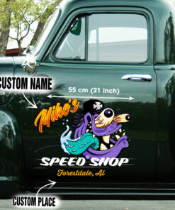 Vinyl Lettering Door Art Rat Fink For Hot Rod Cars