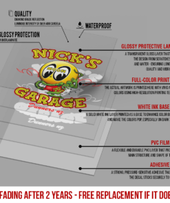 Alternative view of Hot Rod Garage Mooneyes Rat Fink Decals - Rat Fink Go With Moon