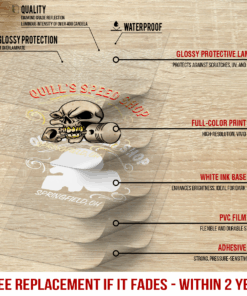 Alternative view of Skull And Bones Pinstripe Vinyl Decals For Trucks, Lowriders, Hot Rod Cars Large Stickers