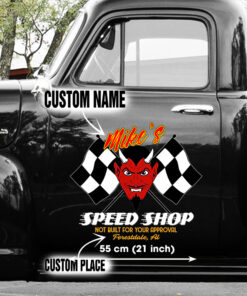 Red Devil Old School Hot Rod Speed Shop Vinyl Decals