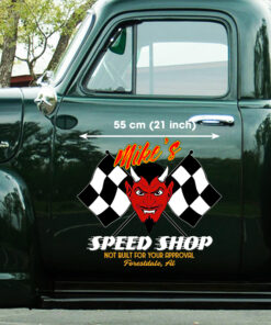 Red Devil Old School Hot Rod Speed Shop Vinyl Decals
