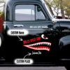 Personalized Vintage Hot Rod Pinstripe P40 Shark Mouth Decals