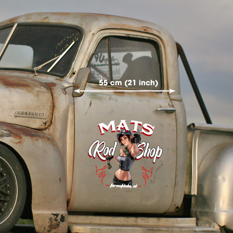 Grenade Girl Pinstriping Hot Rod Garage Vinyl Sticker